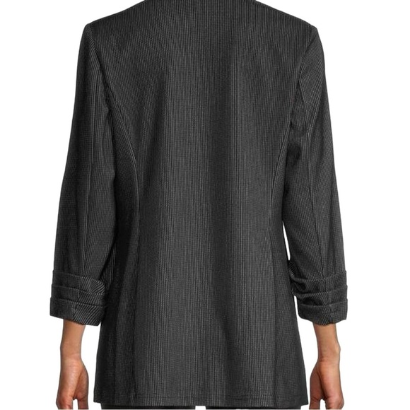 Tommy Hilfiger Single Button Ruched Sleeve Striped Blazer Black Blazer Size 14 - Picture 15 of 15